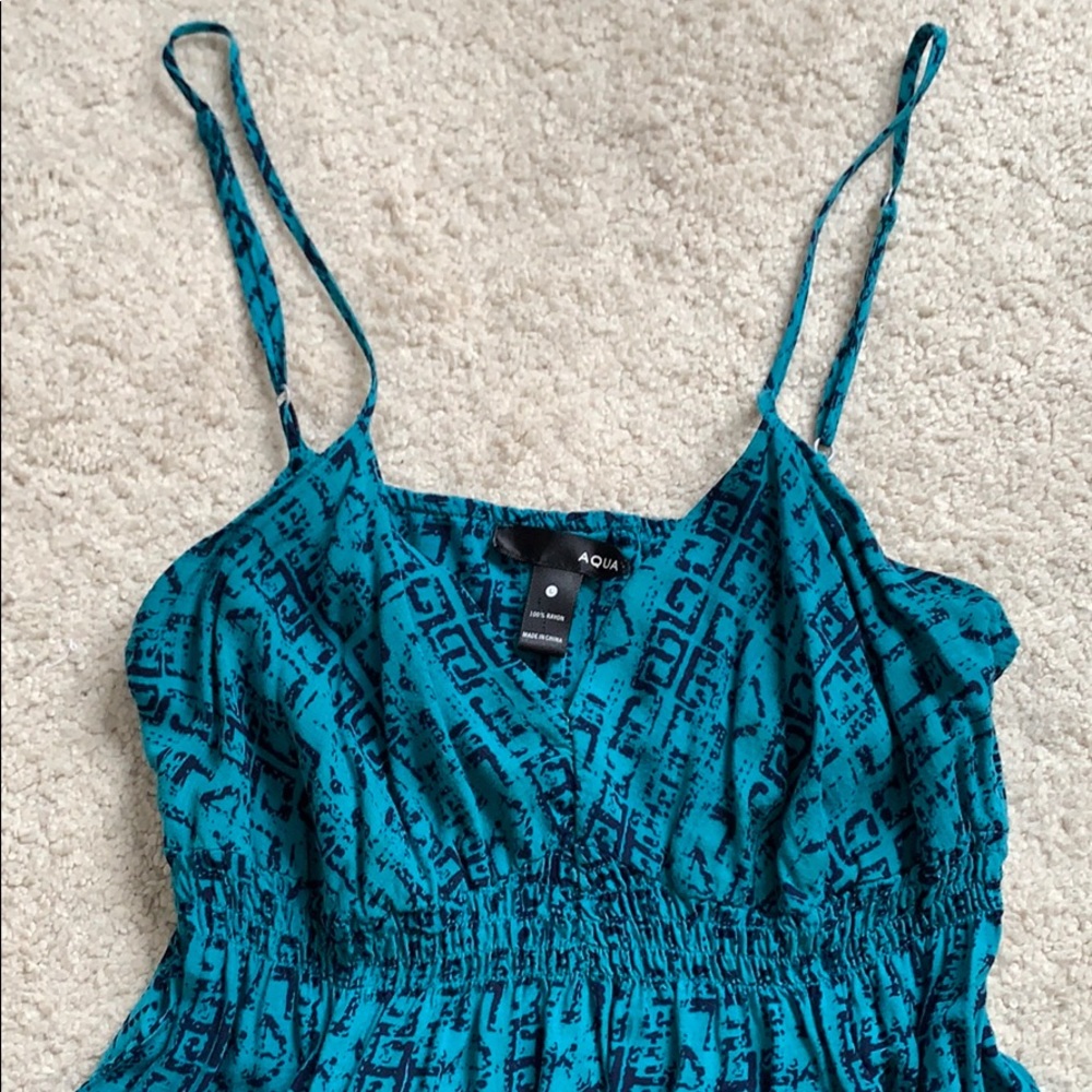 Aqua Pattern Maxi Dress Sz L